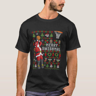 Merry Swishmas Ugly Christmas Basketball Weihnacht T-Shirt