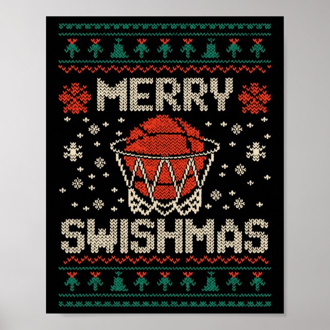 Merry Swishmas Ugly Christmas Sweater Bysketll Poster (Vorne)