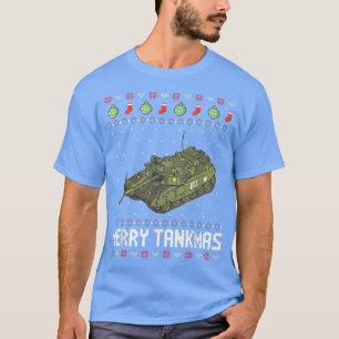 Merry Tankmas Armee Kampftank Funny Ugly T-Shirt
