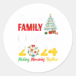 Merry Taylor Familienweihnachtsfest 2024 Erinnerun Runder Aufkleber