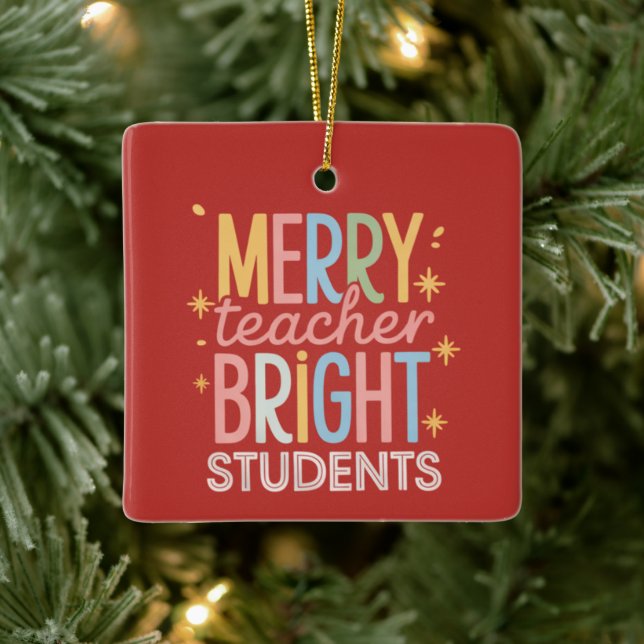 Merry Teacher Bright Schüler Weihnachten Weihnacht Keramikornament (Baum)