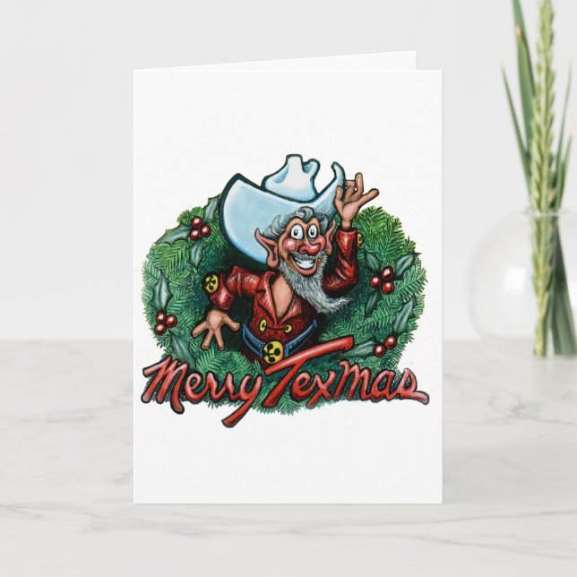 Merry Texmas Feiertagskarte (Vorderseite)