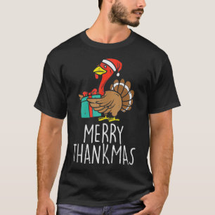 Merry Thankmas Santa Turkey Day Erntedank Chris T-Shirt