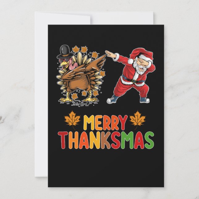 Merry Thanksmas Erntedank Herbst Weihnachtssaison Einladung (Vorderseite)