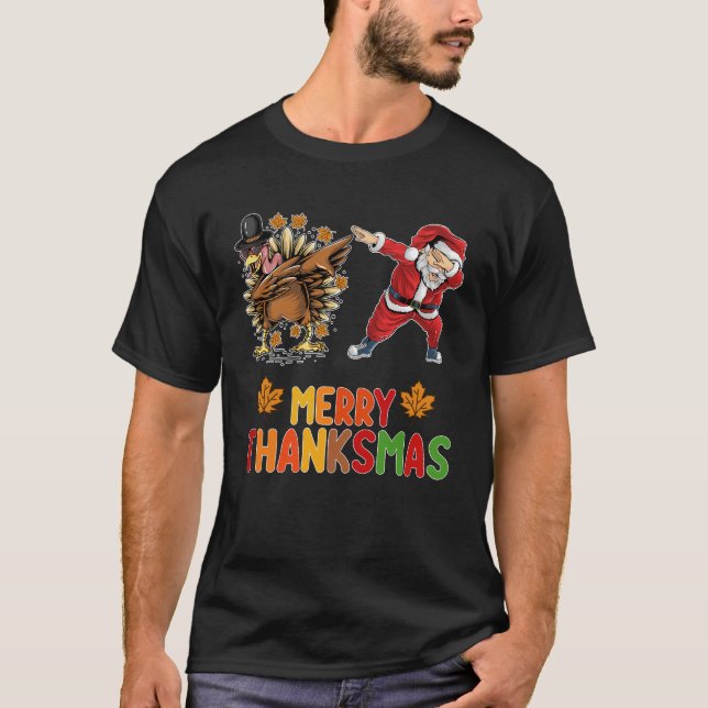 Merry Thanksmas Erntedank Herbst Weihnachtssaison T-Shirt (Vorderseite)