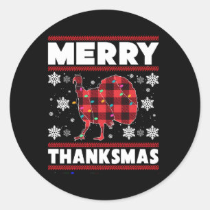 Merry Thanksmas Erntedank Runder Aufkleber