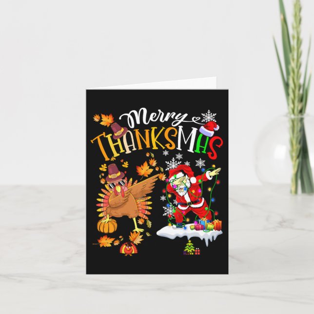 Merry Thanksmas Erntedank Weihnachten Karte (Vorderseite)