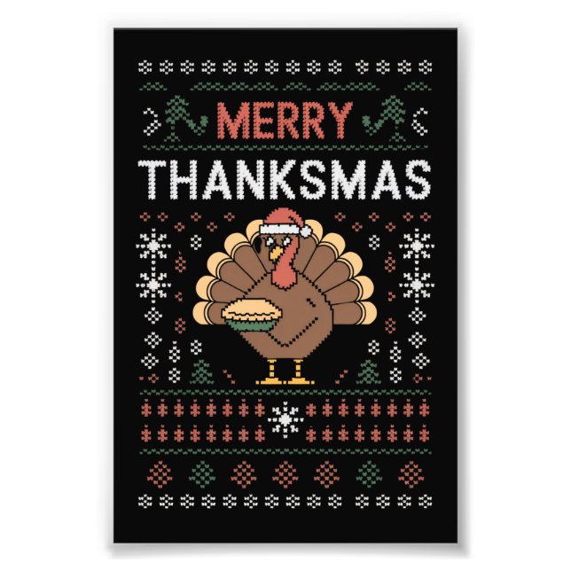 Merry Thanksmas Weihnachts-Erntedank Türkei Fotodruck (Vorne)