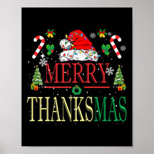 Merry Thanksmas Weihnachtsmannmütze Xmas Familie M Poster