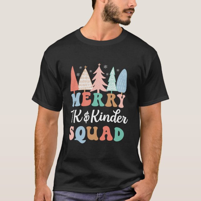 Merry TK Kinder Squad WeihnachtsKindergarten Teach T-Shirt (Vorderseite)