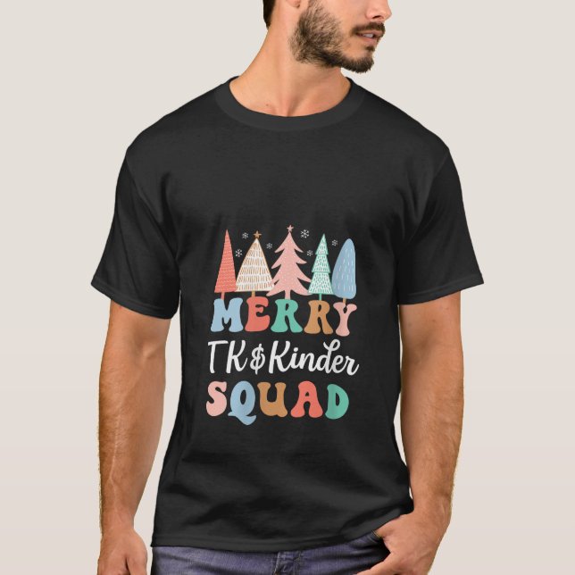 Merry TK Kinder Squad WeihnachtsKindergarten Teach T-Shirt (Vorderseite)