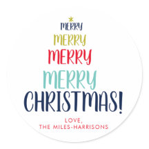 Merry Tree Typographic Personalisiert Holiday