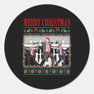 Merry Trumpmas - Santa Claus Donald Trump Tance Runder Aufkleber