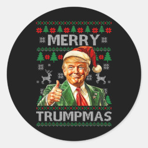 Merry Trumpmas - Weihnachtsmann Donald Trump Runder Aufkleber