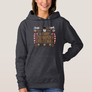 Merry Ugly Christmas Sweater Steampunk Hoodie