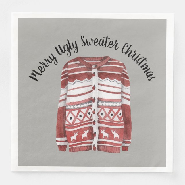 Merry Ugly Sweater Christmas Serviette (Vorderseite)
