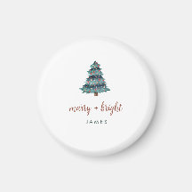 Merry und Bright | Boho Christmas Tree und Script
