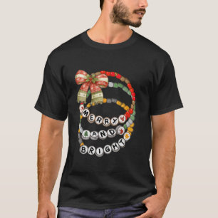 Merry und Bright Coquette Bow Christmas Women Girl T-Shirt