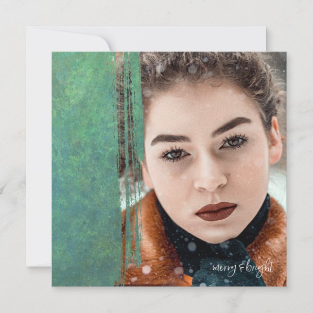 Merry und Bright Feiertagskarte (Vorderseite)