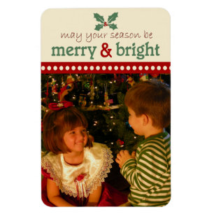 Merry und Bright Foto Flexi Magnet