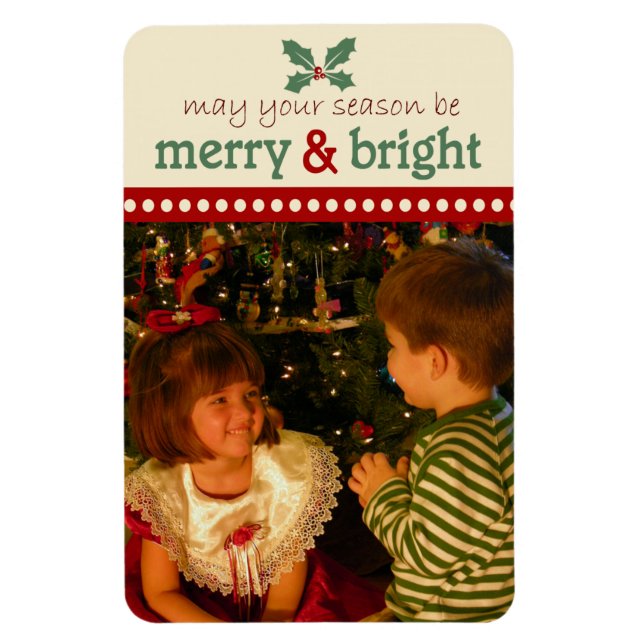 Merry und Bright Foto Flexi Magnet (Vertikal)