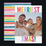 MERRY und BRIGHT FOTO Moderne, farbenfroh Feiertagskarte<br><div class="desc">von kat massard >>> kat@simplysweetPAPERIE.com << Send und extra besondere Nachricht mit Stil und Pizzazz in diesem Jahr... Personalisiert mit Ihren Details & Fotos werden sich meine modernen Urlaubsprodukte von den Grußfreuden abheben, die Ihre Freunde und Familie in dieser Saison erhalten werden, und ein besonderes Memento machen, das lange nach...</div>