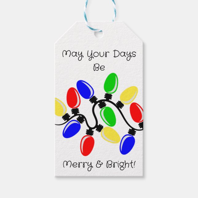 Merry und Bright Geschenkanhänger (Vorderseite)