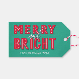 Merry und Bright Geschenkanhänger