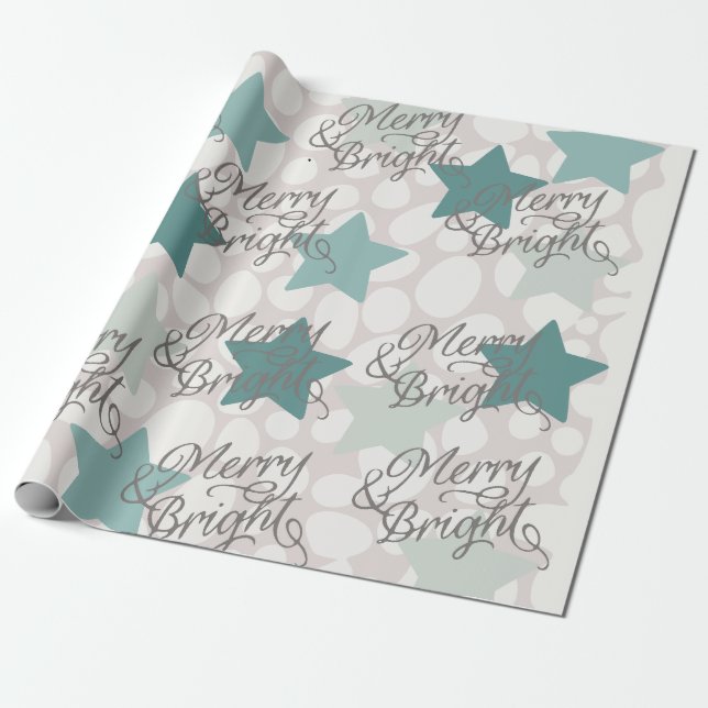 Merry und Bright Geschenkpapier (Ungerollt)