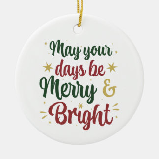 Merry und Bright Keramik Ornament