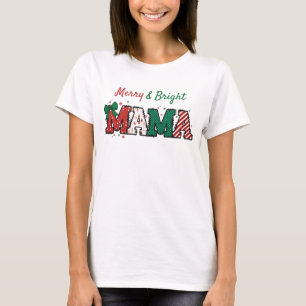 Merry und Bright Mama Weihnachts-Shirt Doodle lust T-Shirt