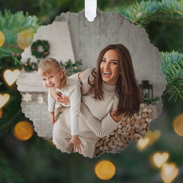 Merry und Bright | Modernes stilvolles Weihnachtsf Ornament Karte (Von Creator hochgeladen)