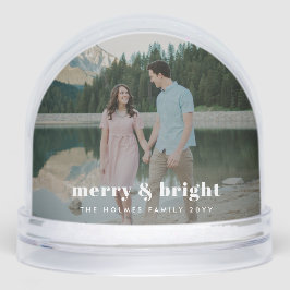 Merry und Bright | Modernes Weihnachtskaffee - Fot Schneekugeln