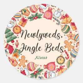Merry und Bright Niedlich Personalisiert Runder Aufkleber
