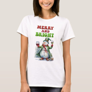 Merry und Bright Snowman T-Shirt