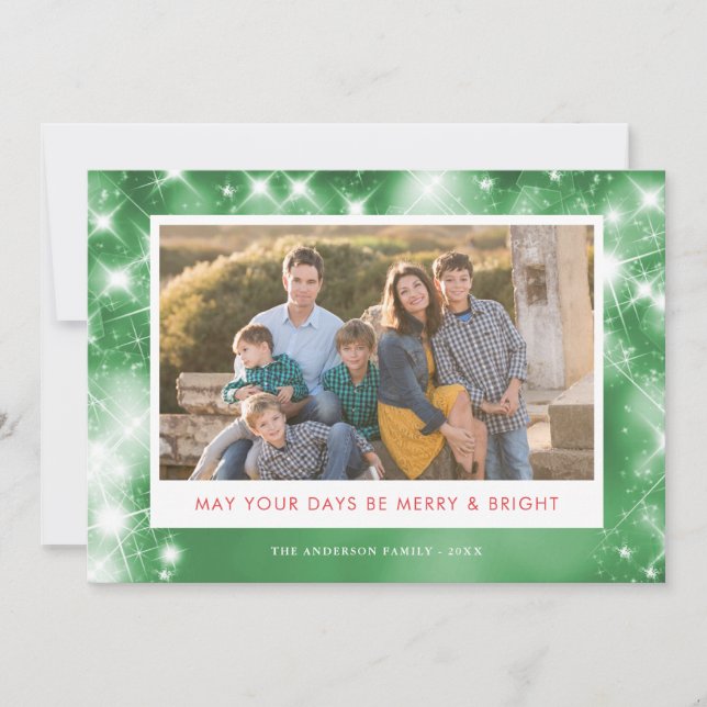 Merry und Bright Stars | Zwei Fotos Weihnachten (Vorderseite)