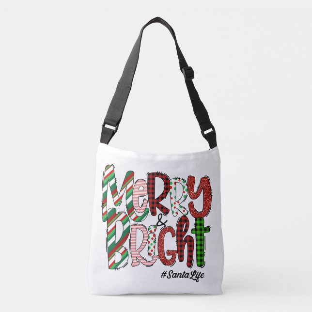 Merry und Bright Tragetaschen Mit Langen Trägern (Vorderseite)