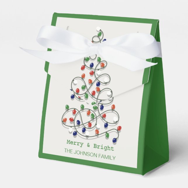 Merry und Bright Vintag Lights Graphic Geschenkschachtel (Vorderseite)