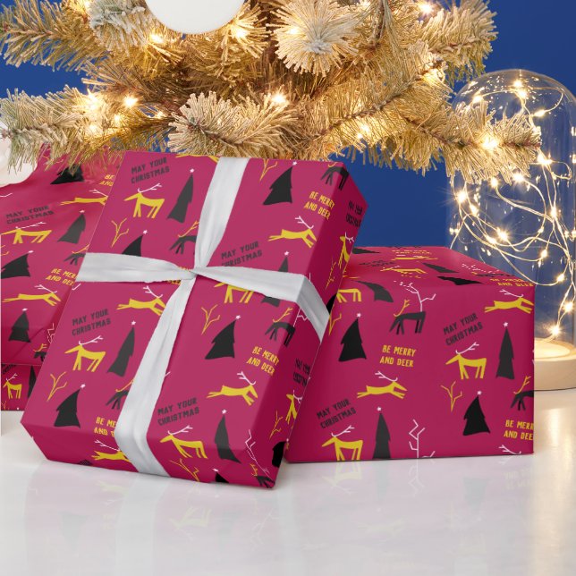 MERRY UND DEER CHRISTMAS GESCHENKPAPIER (Feiertage)