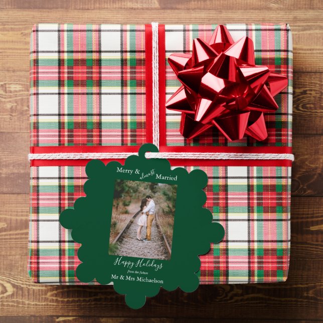Merry und fast Verheiratet Minimalistisch Ornament Karte (Insitu (Geschenk))