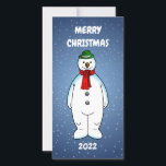 Merry und Happy Snowman<br><div class="desc">Der frohe Schneemann mit einem grünen Hut und einem roten Schal ist zu Weihnachten bereit.</div>