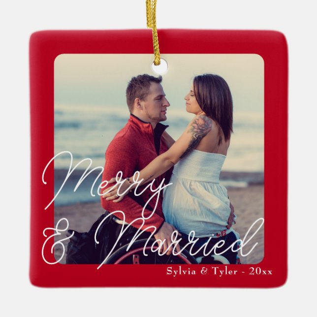 Merry und Verheiratet Wedding neu Keramikornament (Vorderseite)