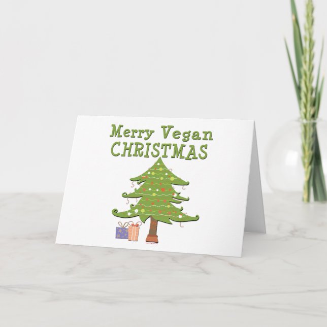 Merry Vegan Christmas Feiertagskarte (Vorderseite)