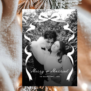 Merry & Verheiratet Bow Foto Weihnachten Neu