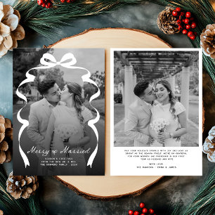 Merry & Verheiratet Bow Foto Weihnachten Neu