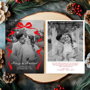 Merry & Verheiratet Bow Foto Weihnachten Neu