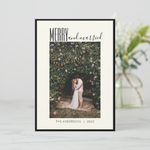Merry Verheiratet Elegant Minimal Weihnachten Foto