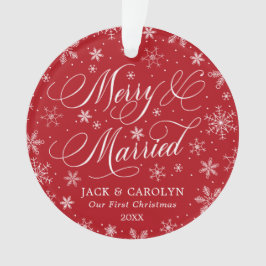 Merry & Verheiratet First Christmas Foto Ornament