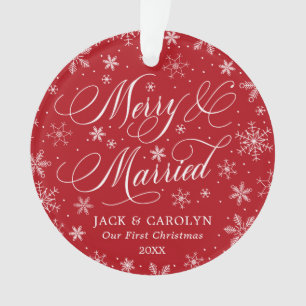 Merry & Verheiratet First Christmas Foto Ornament