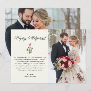 Merry & Verheiratet Foto Wedding Card Dankeskarte